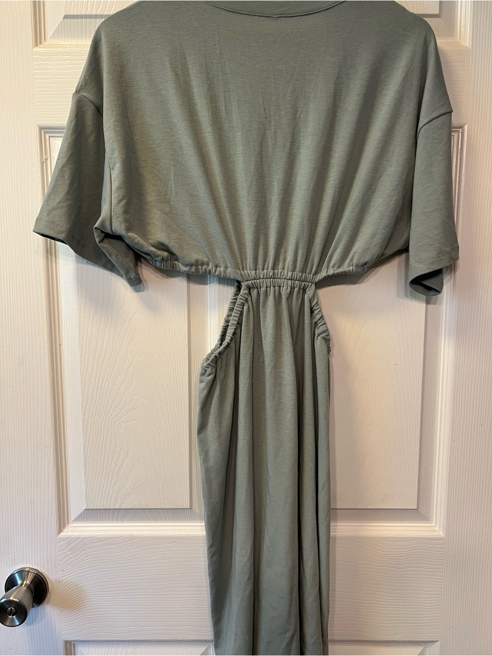 Sage Green Cinched Waist Maxi Dress